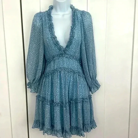 Saints + Secrets X Hello Molly Feel The Vibe Floral Ruffle Dress Size US Small - Picture 2 of 12